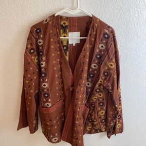 Madewell cotton embroidered kimono style jacket